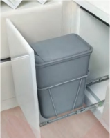 Ведро для мусора выдвижное 35л в базу 300, с доводчиком, серое CLG012A-35L