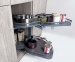 Волшебный уголок для кухни в базу 900-1000мм, с плавным закрыванием, ПРАВЫЙ, графит GB017FR